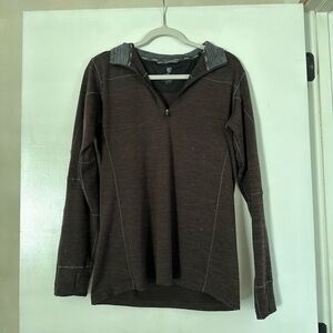 Kuhl Long Sleeve Quarter Zip Pullover Brown Size Men’s Small